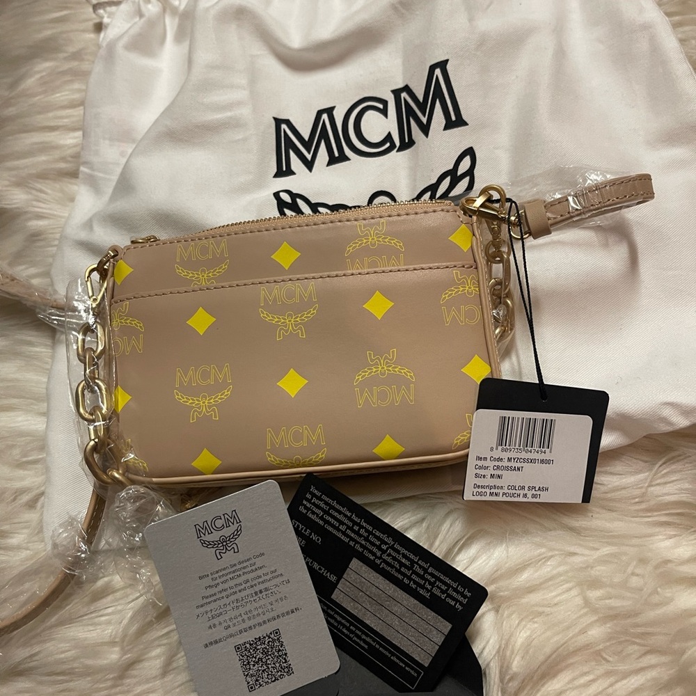 MCM  Mini Color Splash Logo Pouch-On-Chain, Crossbody & Shoulder Purse - Picture 8 of 15